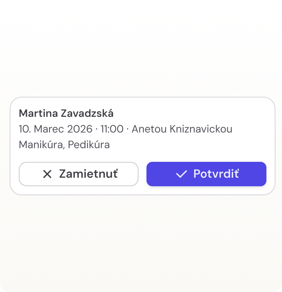 Schvaľovanie rezervácií