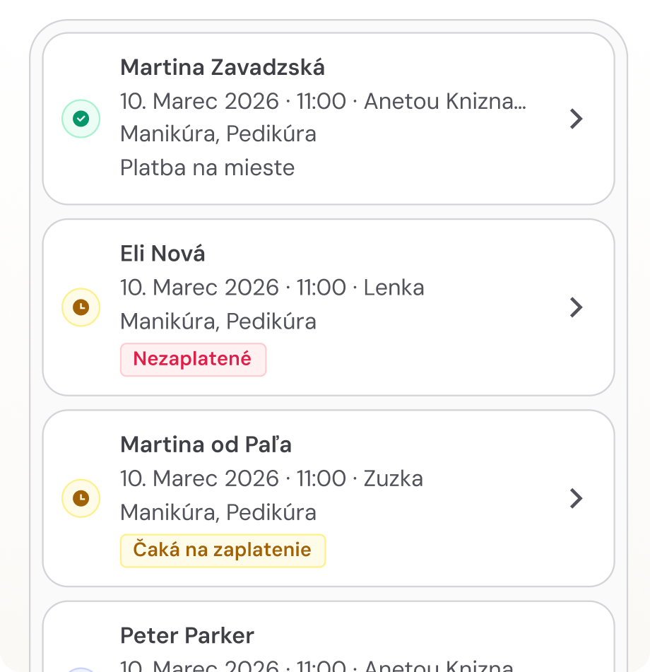 Okamžité rezervácie