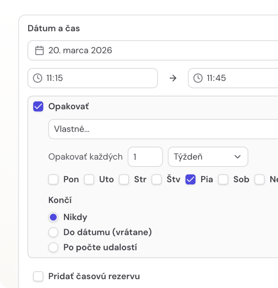 Opakované rezervácie