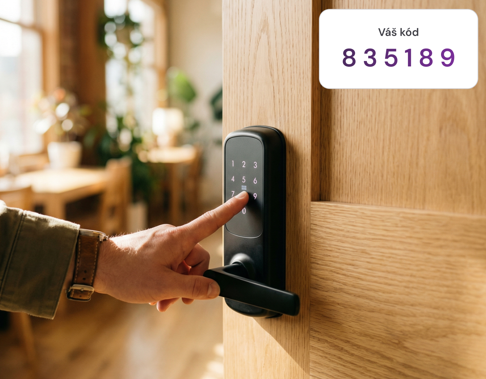 Klientka pri cvičení v sekcii smart zámky