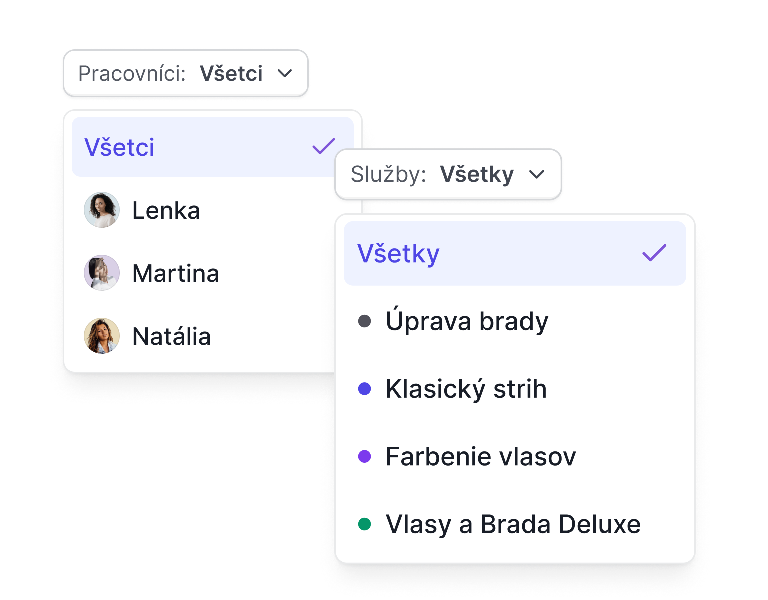 Filtrovanie termínov podľa rôznych kritérií v kalendári