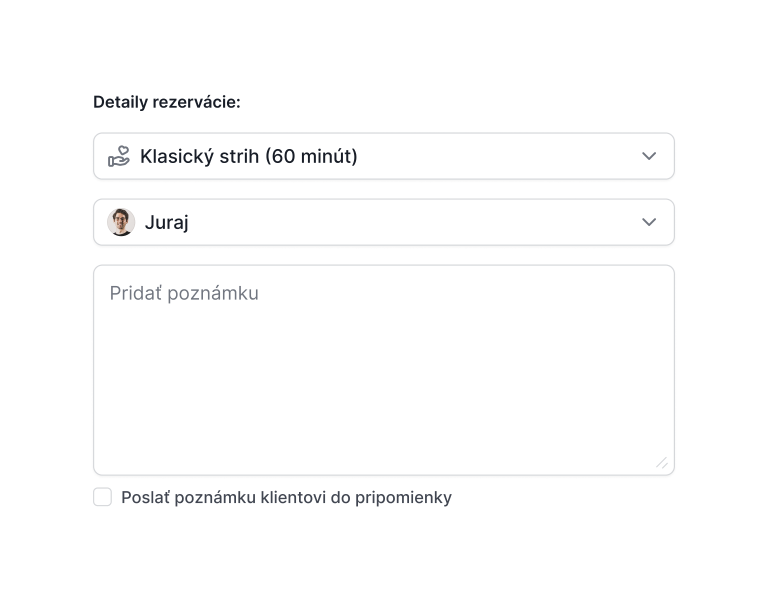 Interné poznámky a komentáre k termínom v kalendári