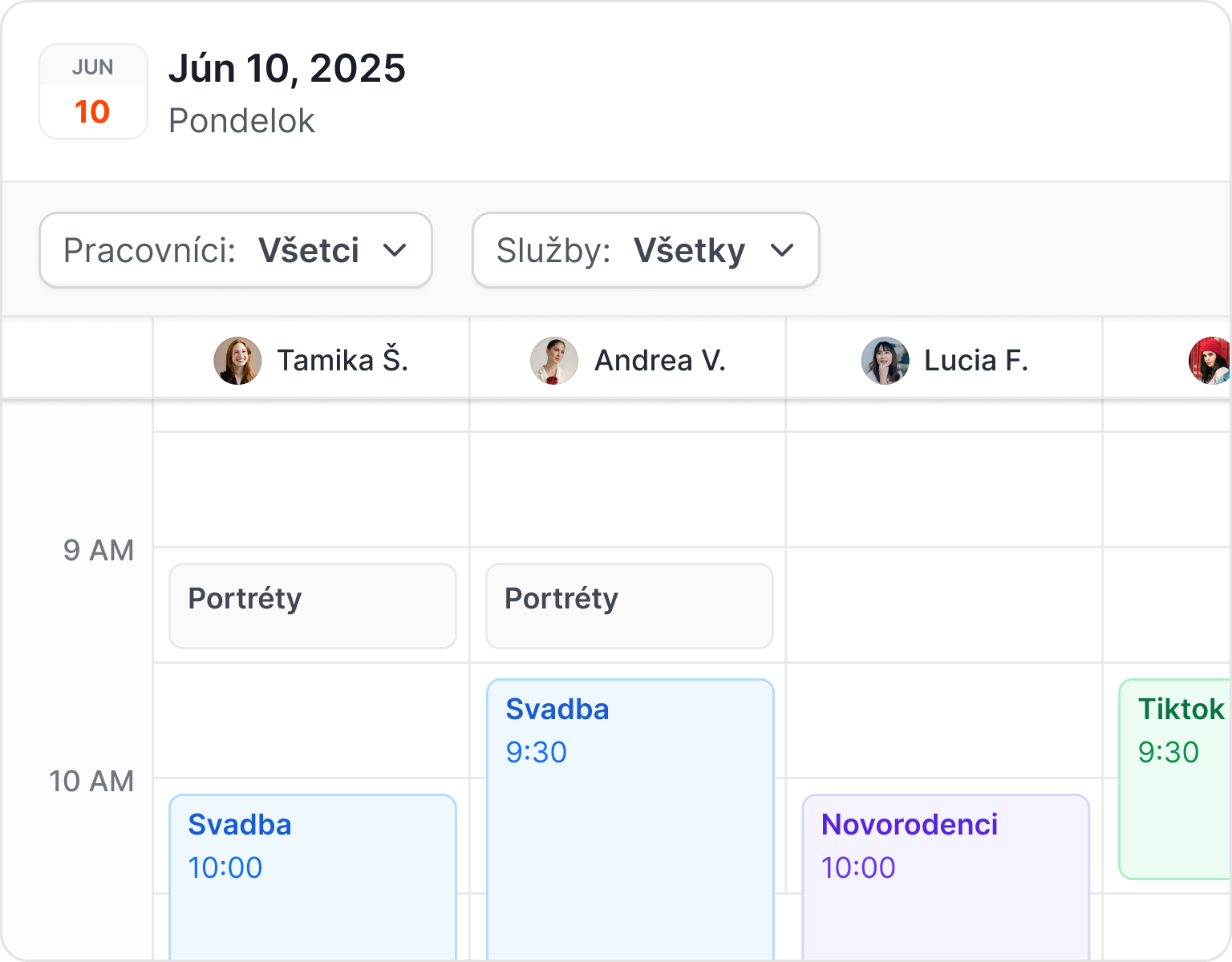 Správa viacerých fotografov a ich rozvrhu v jednom systéme