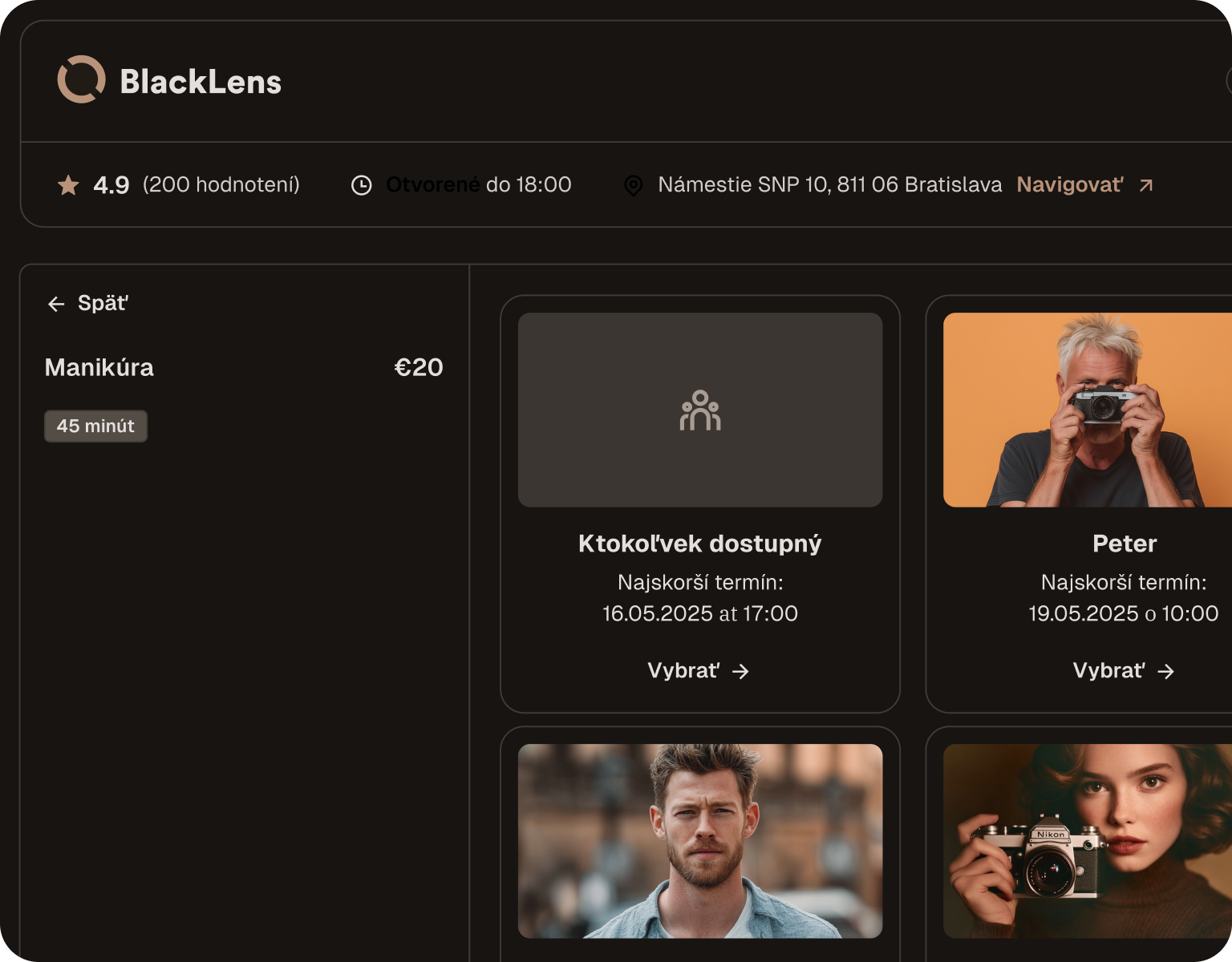 Vlastná webová stránka pre fotografa s vlastným brandingom