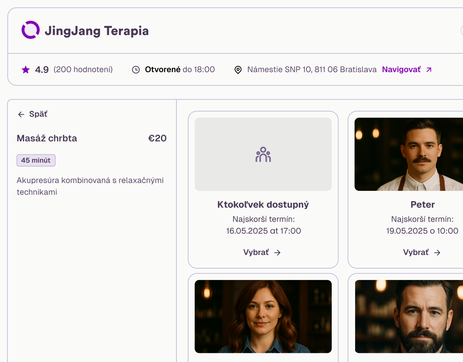 Vlastný branding masážneho salónu s logom a relaxačným dizajnom