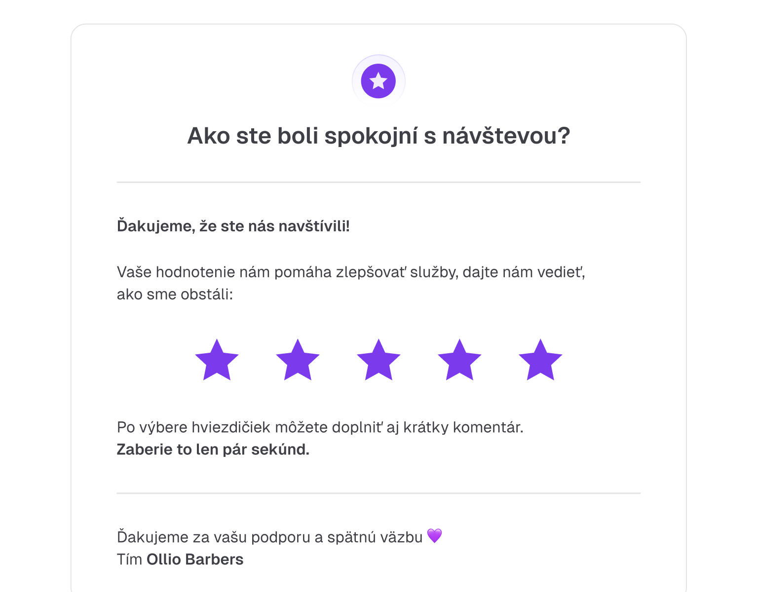 Automatické žiadosti o hodnotenie od klientov po službách