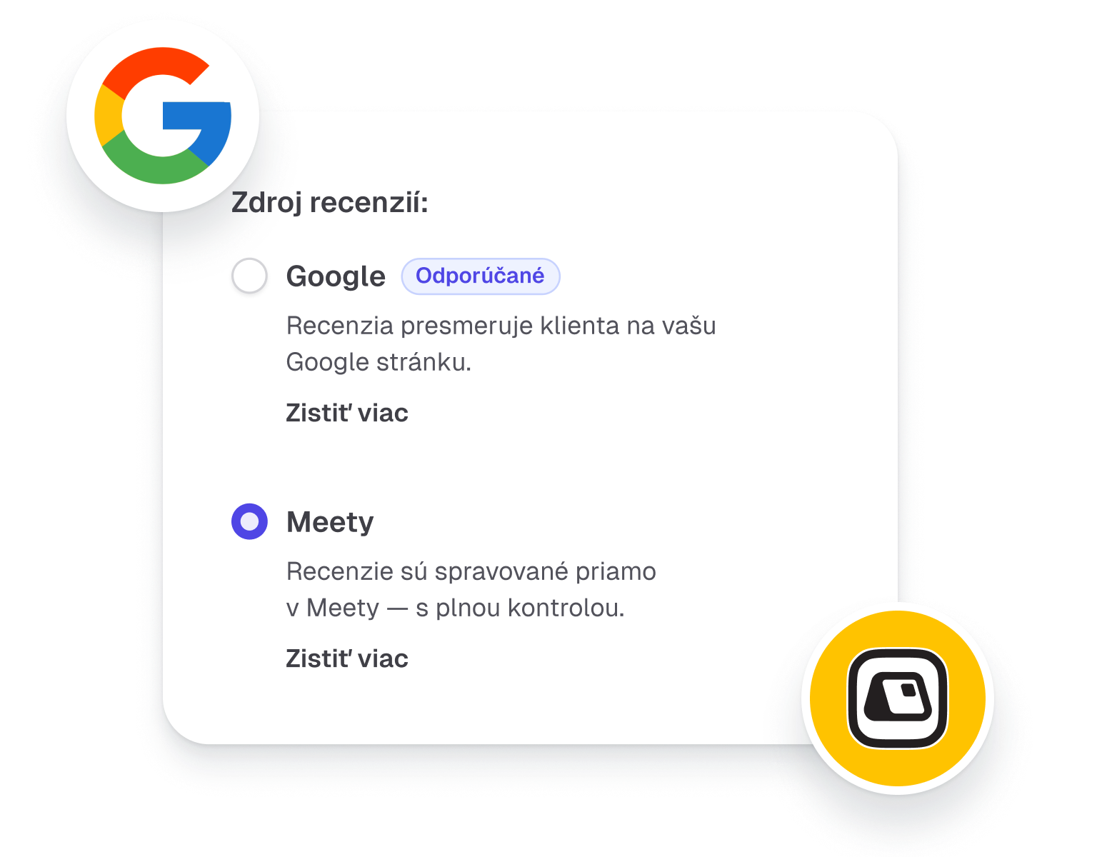 Hodnotenia na Google alebo vlastnej na Meety