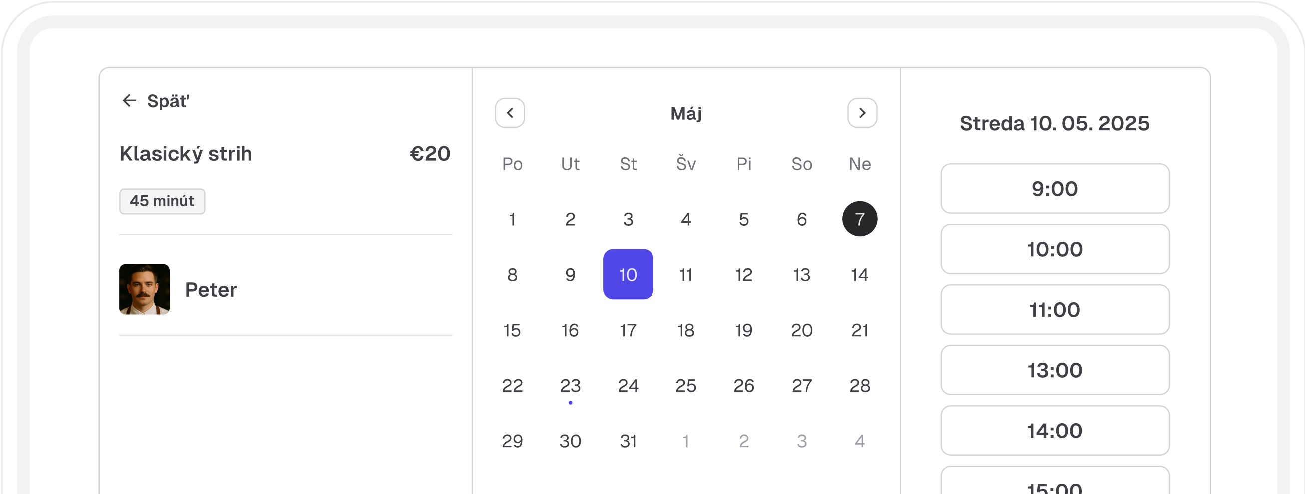 Vlastná rezervačná stránka s moderným dizajnom a jednoduchým rezervačným procesom