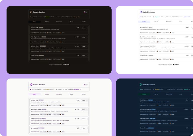 Vlastná rezervačná stránka
