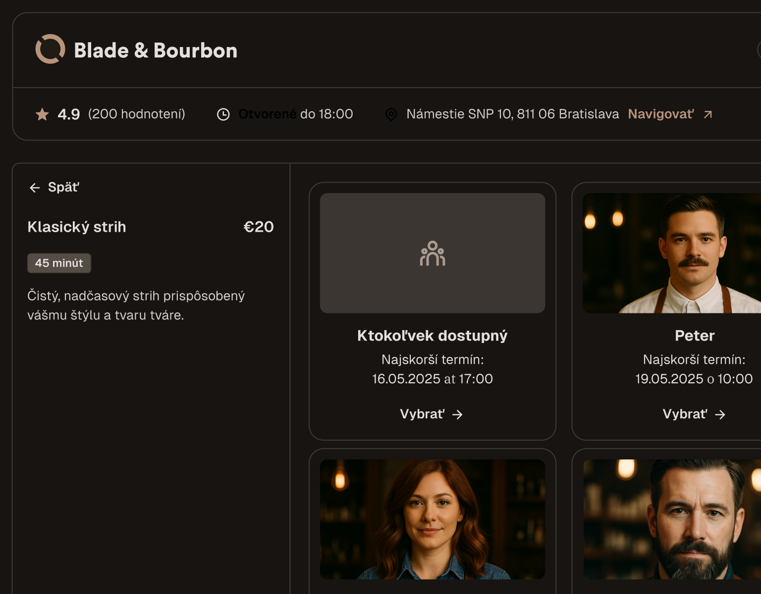 Príklad vlastného brandingu kaderníctva s logom a farebným dizajnom