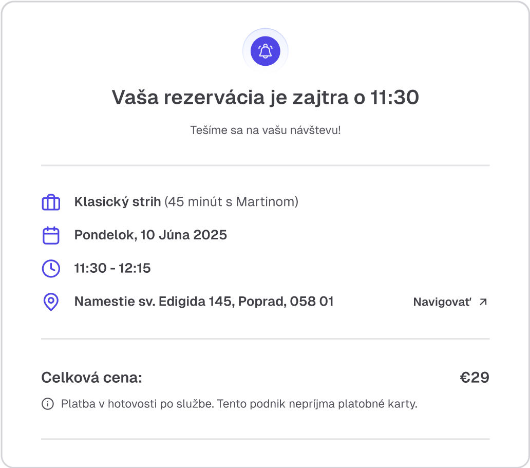 E-mail a SMS pripomienky